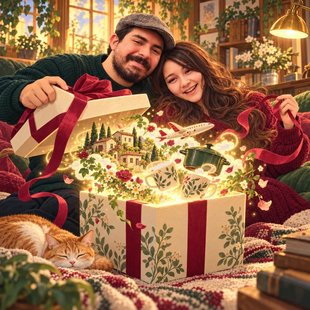 Josefa y Gabriel abriendo un regalo lleno de posibilidades.
